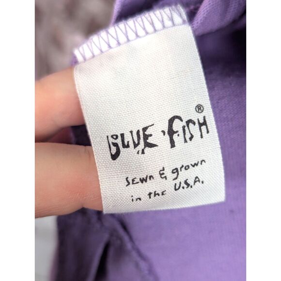 VINTAGE 1997 BLUE FISH Breathe Life Always Awakening Organic Cotton Tee Boxy OS - Picture 7 of 9